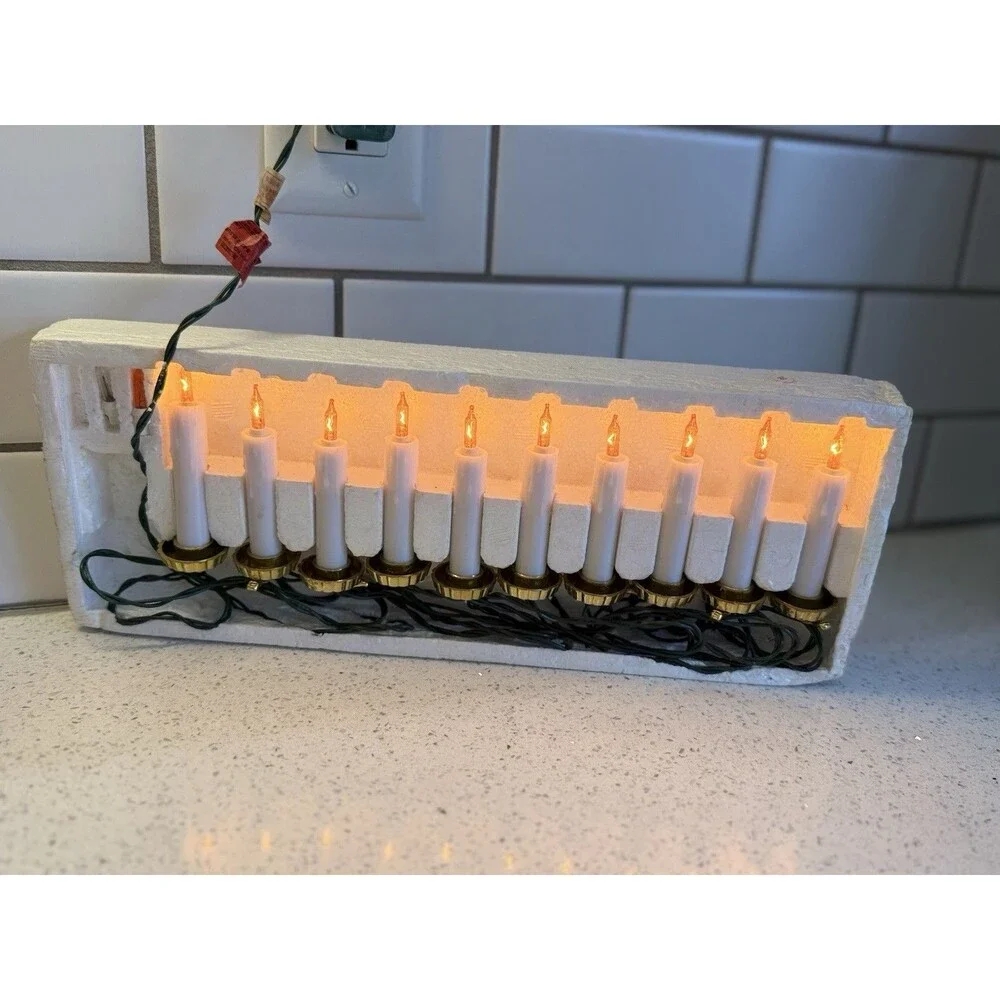 Foremost Candle Lights 10 Christmas Straight Line Indoor Outdoor with Box Tested